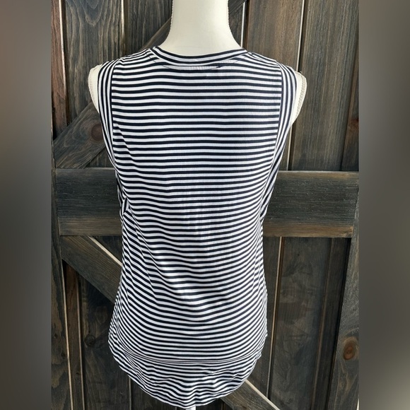 Michael Kors Blue White Striped Sleeveless Tank Top Size Small - Picture 4 of 6